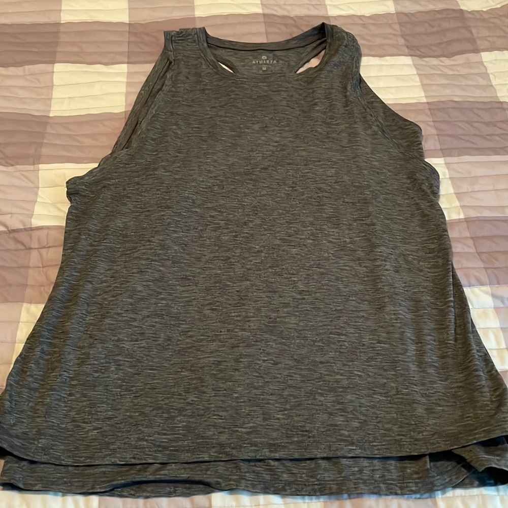 Athleta grey tank top layer look back M